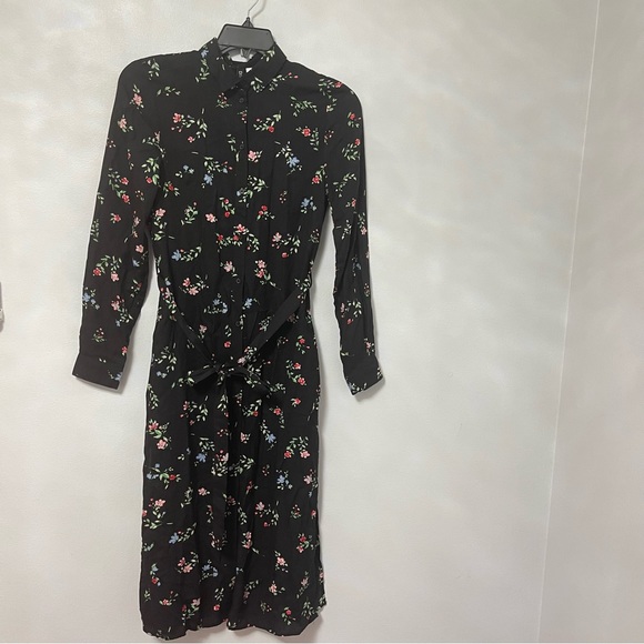 H & M Divided Long Floral Button Down Dress/ Long Shirt With Long Sleeves Size S - Picture 12 of 13